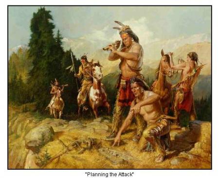 Indiens pr�parant l'attaque